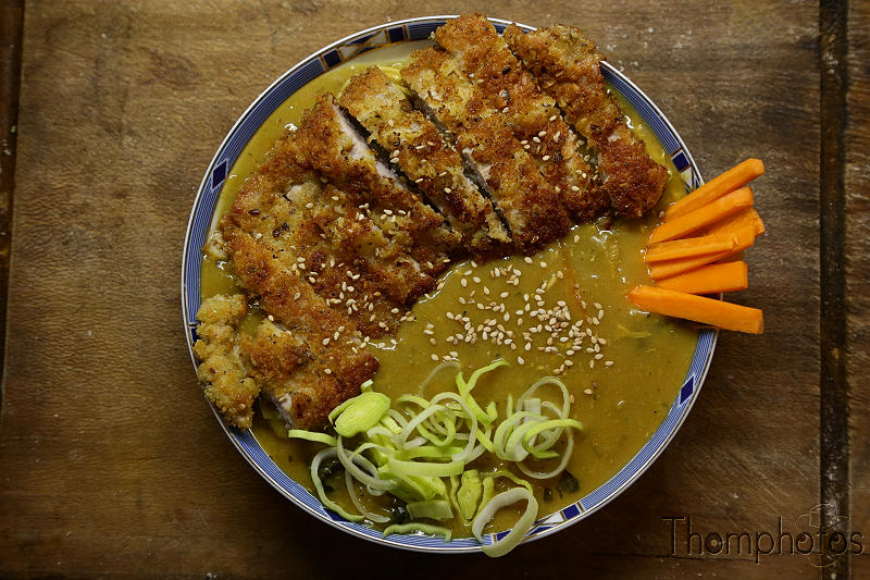 cuisine cooking plat nourriture bouffe repas meal fait maison hand made ramen curry veau tonkatsu légumes panko panure soja japon japan
