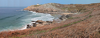 reportage 2012 bretagne sud breizh izel kenavo J15 jour 15 pano panoramique baie eau mer océan paysage anse pointe du Beulec breton maisons sur la falaise