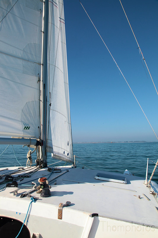 reportage 2012 bretagne sud breizh izel kenavo J4 jour 4 Catamaran catpat patou golfe du morbihan petite mer sortie en mer bateau navire vaisseau marin voilier monocoque bicoque voile cordages drisses koala jones mascotte peluche koala photographe