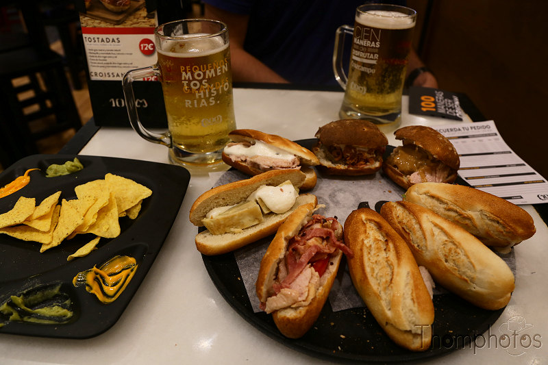 reportage photo été 2019 espagne españa berja sam el corte inglés resto restaurant 100 montaditos sandwich meal manger eat repas